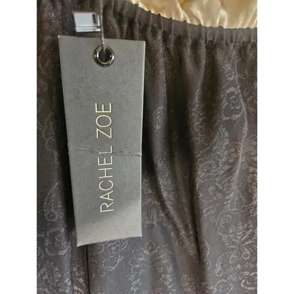 Rachel Zoe Ivory Black Halter Jumpsuit SZ 6 Ruffled Slraps Silk Tassled Tie NWT - Picture 10 of 11